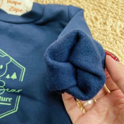 Conj. Conj. Casaco Baby Bear Adventure e Calça de Moletom - Marinho